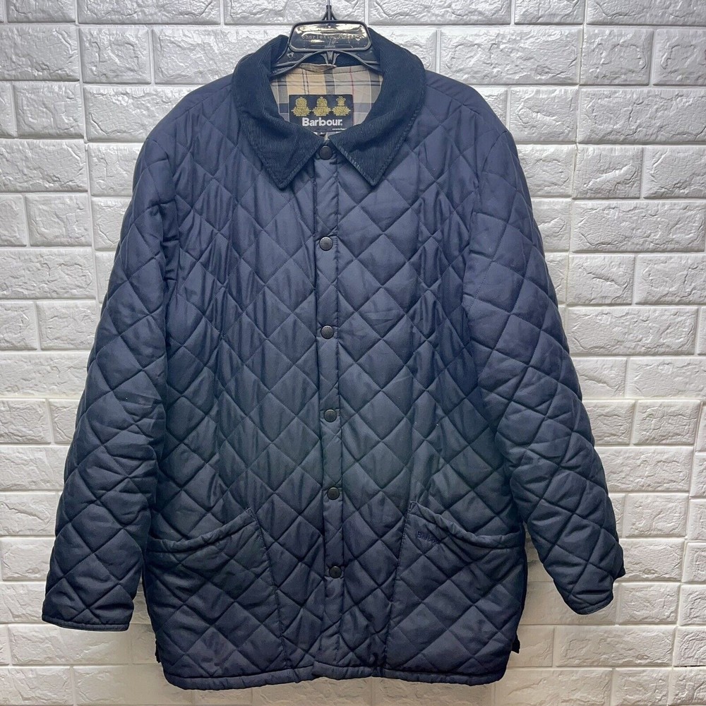 Barbour Langley Waterproof And Breathable Quilted Jacket Blue Men Large EUC